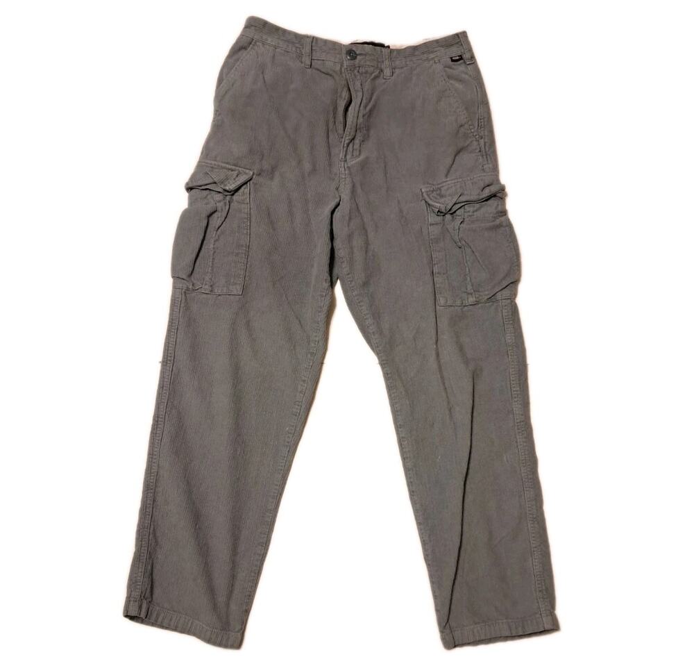 Vans Men’s Blue Loose Tapered Cargo Corduroy Pants Size 30x28 Casual Streetwear